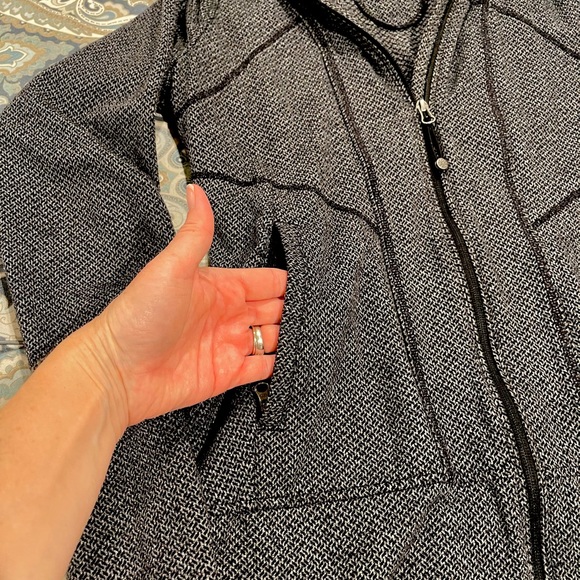 Athleta Long Zip Up Dark Grey Jacket - Picture 2 of 6